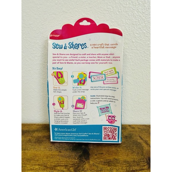 American Girl Crafts Sew & Shares Kit Flip Flops - Picture 2 of 2